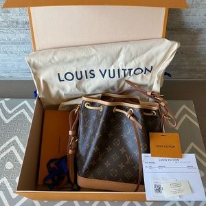 Authentic Louis Vuitton Noe BB bucket bag.